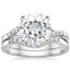 18KW Moissanite Chamise Diamond Bridal Set, smalltop view