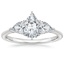 Platinum Luxe Opera Three Stone Diamond Ring, smalltop view