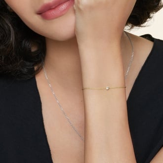 Heart Lab Diamond Bezel Bracelet (1/8 ct. tw.)