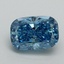 1.01 Ct. Fancy Vivid Blue Cushion Lab Grown Diamond