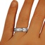 The Ila Ring, smalltop view on a hand