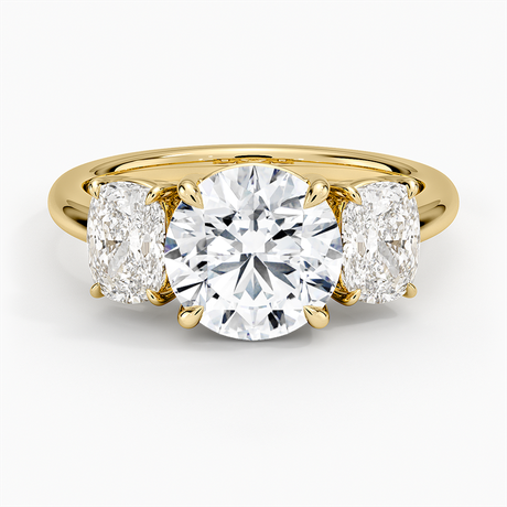 Luxe Faye Elongated Cushion Three Stone Diamond Ring