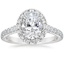 18K White Gold Sienna Halo Half Coverage Diamond Ring, smalltop view