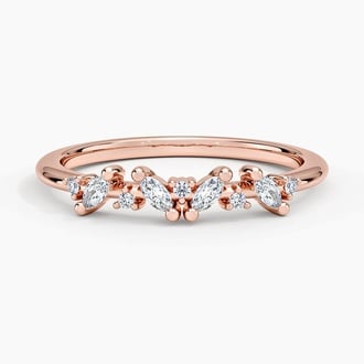 Yvette Straight Diamond Ring in 14K Rose Gold