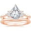 14K Rose Gold Stella Diamond Ring with Petite Comfort Fit Wedding Ring