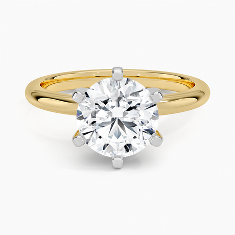 18K Yellow Gold Comfort Fit 2mm Six-Prong Solitaire Ring