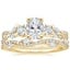 18K Yellow Gold Three Stone Luxe Willow Diamond Ring with Luxe Winding Willow Diamond Ring