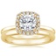 18K Yellow Gold Vienna Diamond Ring with 2mm Comfort Fit Wedding Ring