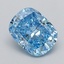 2.07 Ct. Fancy Vivid  Blue Cushion Lab Grown Diamond