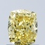1.02 Ct. Fancy Vivid Yellow Cushion Lab Grown Diamond