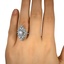 The Alucia Ring, smallzoomed in top view on a hand