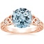 14K Rose Gold Aberdeen Celtic Diamond Ring, smalltop view