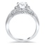 Antique-Inspired Halo Engagement Ring, smallside view