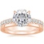 14KR Moissanite Sienna Diamond Ring (2/5 ct. tw.) with Petite Quattro Diamond Ring, smalltop view