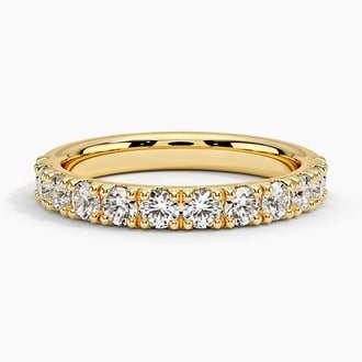 Lyric Scalloped Pavé Diamond Ring in 18K Yellow Gold
