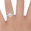 18K White Gold Piedra Solitaire Ring, smallzoomed in top view on a hand