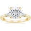 18K Yellow Gold Tapered Baguette Three Stone Diamond Ring, smalltop view