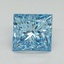 3.14 Ct. Fancy Vivid Blue Princess Lab Grown Diamond