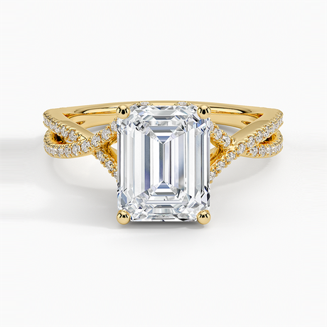 18K Yellow Gold Jacinta Twisting Split Shank Diamond Ring