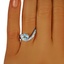 The Lunette Ring, smalltop view on a hand