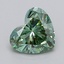 0.70 Ct. Fancy Vivid  Green Heart Lab Grown Diamond