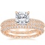 18K Rose Gold Tacori Sculpted Crescent Knife Edge Diamond Ring with Tacori Sculpted Crescent Knife Edge Eternity Diamond Ring (2/3 ct. tw.)