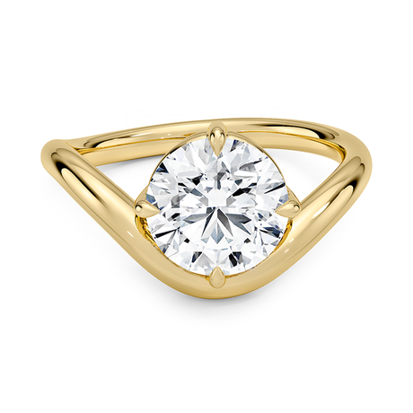 18K Yellow Gold Silhouette Solitaire Ring