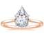 14K Rose Gold Secret Halo Six-Prong Diamond Ring, smalltop view