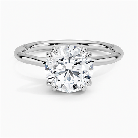 Platinum Dulce Double Claw Prong Solitaire Ring