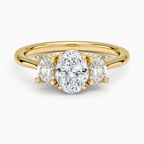 18K Yellow Gold Oval-Cut Three Stone Diamond Ring (1/2 ct. tw.)