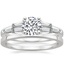 18K White Gold Harlow Diamond Ring with Petite Quattro Wedding Ring
