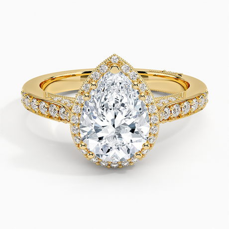 18K Yellow Gold Tacori Dantela Bloom Diamond Ring