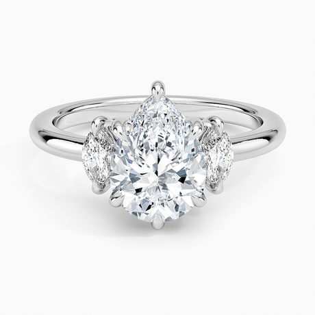 Platinum Sasha Three Stone Marquise Diamond Ring (1/3 ct. tw.)