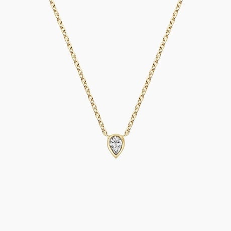 Pear Lab Diamond Bezel Solitaire Pendant (1/10 ct. tw.)