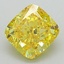 2.22 Ct. Fancy Vivid Yellow Cushion Lab Grown Diamond