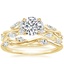 18K Yellow Gold Secret Garden Diamond Ring (1/2 ct. tw.) with Winding Willow Diamond Ring (1/8 ct. tw.)