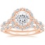 14KR Moissanite Versailles Halo Diamond Bridal Set, smalltop view