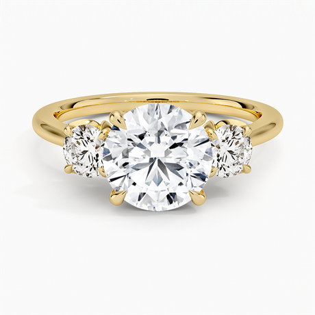 18K Yellow Gold Petal Three Stone Diamond Ring (2/3 ct. tw.)