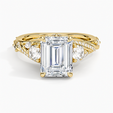 Begonia Vine Three Stone Diamond Ring