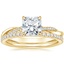 18K Yellow Gold Petite Twisted Vine Hidden Halo Diamond Ring with Luxe Ballad Diamond Ring (1/4 ct. tw.)
