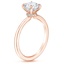 14K Rose Gold Petite Secret Halo Diamond Ring, smallside view