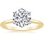 18K Yellow Gold Six-Prong Petite Comfort Fit 1.5mm Solitaire Ring, smalltop view