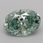 1.09 Ct. Fancy Vivid Green Oval Lab Grown Diamond