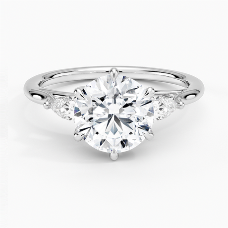 Platinum Delilah Three Stone Pear Diamond Ring (1/5 ct. tw.)