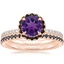 14K Rose Gold Waverly Diamond Ring with Black Diamond Accents with Luxe Ballad Black Diamond Ring