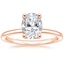 14K Rose Gold Sydney Perfect Fit Hidden Halo Diamond Ring, smalltop view