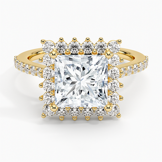 Luxe Sunburst Halo Diamond Ring - Brilliant Earth