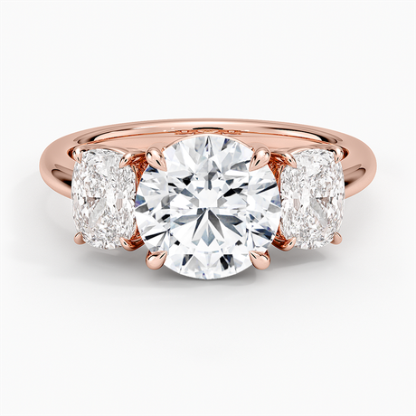 14K Rose Gold Luxe Faye Elongated Cushion Three Stone Diamond Ring (1 ct. tw.)
