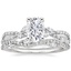 18KW Moissanite Luxe Willow Diamond Ring (1/4 ct. tw.) with Luxe Winding Willow Diamond Ring (1/4 ct. tw.), smalltop view
