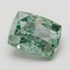 2.73 Ct. Fancy Vivid Green Cushion Lab Grown Diamond